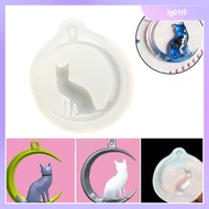 LG01I9 Handmade ของเหลวศิลปะต่างหู Charms จี้สร้อยคอ Agate อีพ็อกซี่เรซิ่นพิมพ์ทำจิวเวอลี่เครื่องประดับทำแม่พิมพ์3D แมวดวงจันทร์แม่พิมพ์ซิลิโคน