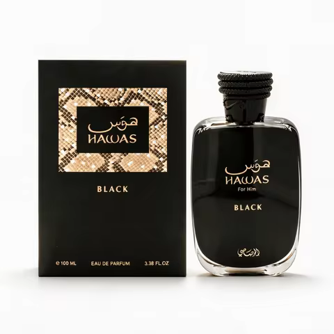 Rasasi Hawas Black For Him Men's Cologne, Woody Fruity Eau De Toilette Spray, Designer Middle Easter