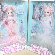 Princess Doll Toy with Fishtail Flare Dress, Multicolored Cloud Hair Chibi Doll for Children, Gift B