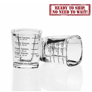 Espresso Glass Square Thickened Espresso coffee Shot & Measuring Glass 60ml Espresso Measuring Glass