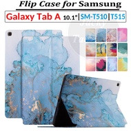 For Samsung Galaxy Tab A (2019) 10.1"  Wi-Fi SM-T510 LTE SM-T515 Fashion Colored PU Leather Stand Shell Flip Cover Tablet Computer Protective Case