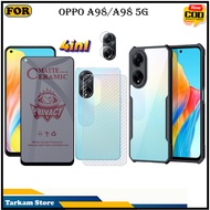 4IN1 Tempered Glass Oppo A98 A98 5G Anti-Scratch Glass Full Cover Screen Protector Elegant