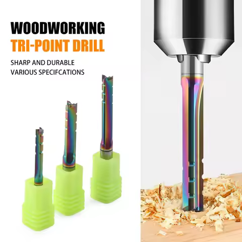 10Pcs 4mm 6mm DLC Coating 3 Flutes Straight Milling Cutter Chipbreaker Woodworking CNC Trimming Slot