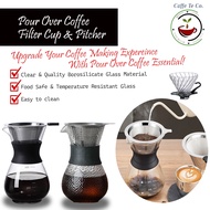 CaffeTeCo – V60 Coffee Dripper Set / Pour Over Coffee Set / Hand Drip Coffee Set / Borosilicate Glas