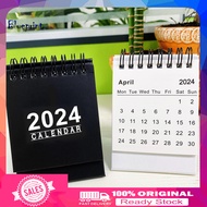 ☞BP Portable Desk Calendar English Desk Calendar 2024 Mini Desk Calendar Monthly Planner Standing Desktop Calendar for Home Office School Portable Twin-wire Binding English