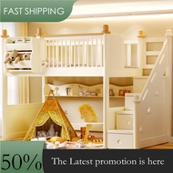 Solid Wood Loft Bunk Bed With Same Width Underneath For Children Bunk Customizable Bed chendaochen3.