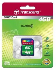 【GT電通】Transcend 創見 SDHC 4GB Class 4 ( SD4/4GB ) 記憶卡~下訂先詢問庫存