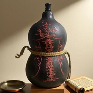 Gourd Carved Cinnabar Wulei Town House Ziwei Gossip Feng Shui Entrance Home Decoration Lucky Wine Go