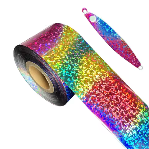 120M Rainbow Hot Stamping Foil for Fishing Lure Hard Soft Bait Carpfish Lures Foils Hologram Film PE