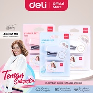 [DELI X AGNEZ MO] Mini Stapler Cute Portable Small Staples/ Capacity 24 Sheets Bonus Refill CK202