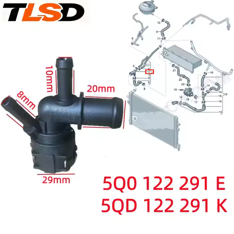 Intercooler Upper Coolant Water Pipe 5Q0122291E.5Qd122291K.5Q0122291Ck. Suitable for Arteon Tarraco 