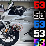 53 Digit Number Sticker 53 WSBK ZXJC 500RR Reflective Sticker Waterproof Motorcycle & Car Decal
