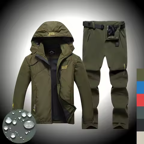 Waterproof Hiking Men Tracksuit Set Tactical Jacket Suit Hiking Men Jacket Pants Military Jacket Hik