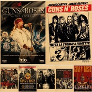 Guns N Roses Rock Music Posters Vintage Poster Retro Wall Sticker Home Decor Kraft paper Cafe BarCla
