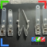 ID Card Clip Transparent Plastic Crocodile Clip