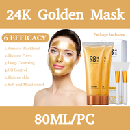 【Factory Store】80ml/pc Gold Exfoliating Mask 24K Gold Foil Deep Cleansing抗衰老金面膜,保湿,去除黑头,减少细纹,清洁毛孔