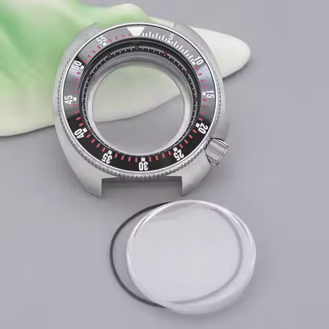 6105 6309 Turtle Watch Case Silver NH35 Case Compatible with NH35 NH36 4R36 7S26 Movement 28.5mm Dia