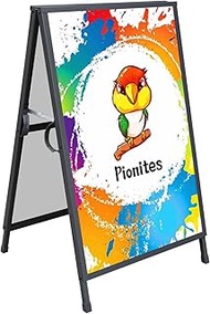 Heavy Duty Slide-in Folding A Frame Sign Sidewalk Sign 24x 36 Inch Steel Metal Double-Side Pavement 