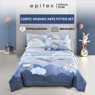 (New Arrival) Epitex Whimsy Arte 1200TC Fitted Sheet Set | Cute Printed Kids Bedsheet | Soft & Comfo