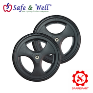 HOPKIN SPAREPART- WHEELCHAIR MAG WHEEL &amp; FLAT FREE TYRE 16IN (1PAIR) - ALAT GANTIAN KERUSI RODA MAG WHEEL &amp; TAYAR FF 16IN (1PASANG)