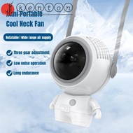 KENTON USB Neck Hanging Fan Astronaut USB Air Cooling Fan Mini Hand Fan Outdoor Rechargeable Neckband Fan