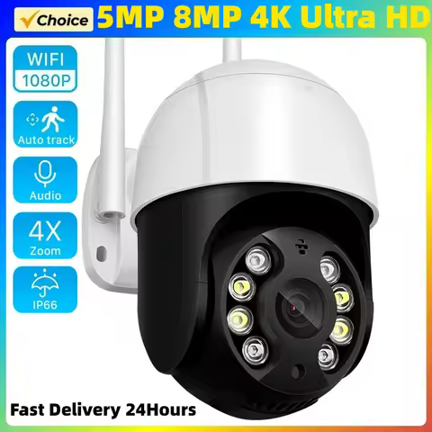 1080P PTZ Wifi IP Camera Outdoor 4X Digital Zoom AI Human Detect Wireless Camera H.265 P2P Audio 5MP