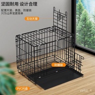 Cage Pet Thickened Dog Cage Medium and Small Dog Folding Cage Household Pet Cat Teddy Indoor Dog Cage with Toilet