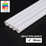 4 FEET UPVC PIPE WHITE /UPVC PAIP PUTIH 4 KAKI - 1 1/4"(32mm)/ 1 1/2"(40mm)/ 2"(50mm)/ 3"(82mm)/ 4"(