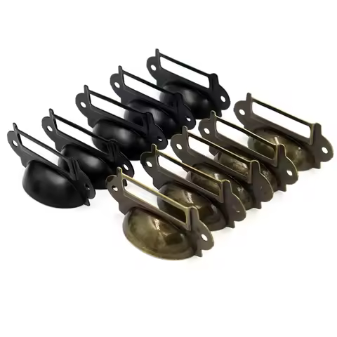 20PCS File Name Card File Cabinet Handles Label Holder Antique Bronze Drawer Label Pull Cabinet Fram