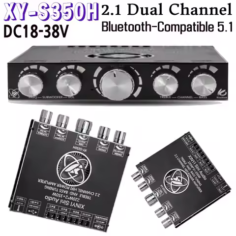 XY-S350H Amplifier Board DC18-38V 2.1 Dual Channel Bluetooth-Compatible 5.1 Flash Disk Subwoofer Mod
