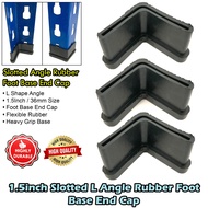 4pcs 1.5inch Slotted L Angle Rubber Foot Base End Cap For Angle Steel Iron Bar Foot Base