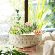 Berkebun 8Inch Pot Sukulen Keramik Bonsai Pot Bunga Tray Bulat Besar