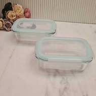 Glasslock 400ml Basic Food Container - Rectangular Glass Food Container 400ml