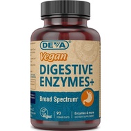 DEVA Vegan Vitamins Digestive Enzymes Plus Supplement - A Unique Blend of Enzymes & Herbs - 90 Capsu