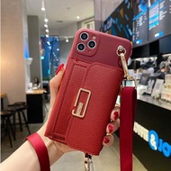 Samsung J6 Plus J7 Core Pro Plus Duo Prime Case Lanyard Dompet Rantai