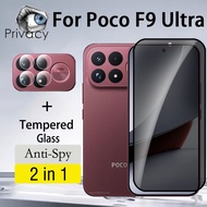 2 in 1 Poco F9 Ultra Privacy Screen Protector Tempered Glass 9D For Redmi Note 17 Poco F9 Pro Max Ul