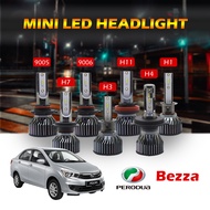 [PERODUA] Bezza 2PCS Mini Type Car LED Headlight Bulb H8/H11 9005 Hi/Lo Beam Headlamp Lampu Depan Ke