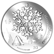 999 Pure Silver | 5g Snowflake Silver Medallion