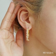 QVY Marquise cut Crystal Tennis Hoop Earrings [TER]