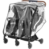 Double Stroller Rain Cover Universal Rain Cover for Pushchair Transparent Twins Stroller Rains Cover