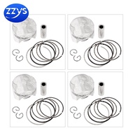 4 sets Cylinder Piston and Piston Ring Kit STD 55mm - 56mm Pin 14mm MV4 for Honda CB-1 1989-1991 CB4