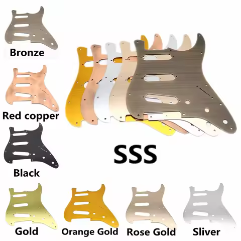 11 Hole SSS Scratch Plate Electric Guitar Metal Pickguard Compatible For ST SQ Style Guitar Parts 7 