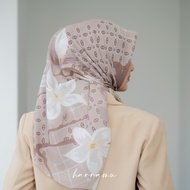 Jilbab Kerudung Paris HARRAMU Motif Zahrat Segiempat Voal Premium Hijab Krudung Printing Lasercut