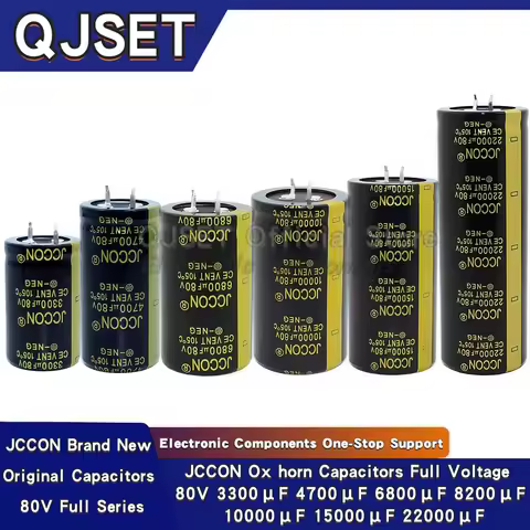 1pcs JCCON 80V 3300uf 4700uf 6800uf 8200uf 10000uf 15000 22000uf Audio Amplifier Filter Ox Horn Alum