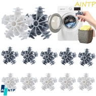 AINTP 4Pcs Snowflake Laundry Balls, Silicone White Booster Cleaning Wash Ball, Practical Reusable No
