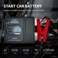 FHY/🌟WK JF.EGWO 4000A 3000A 12V Professional Car Jump Starter Power Bank With Air Compressor Pump Battery Booster Starte
