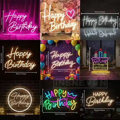 Happy Birthday Neon Sign Happy Birthday Light Sign Happy Birthday Led Sign for Backdrop All Birthday