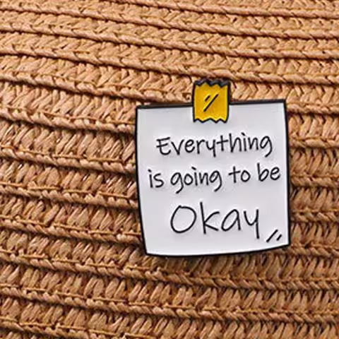 "Everything Is Going To Be Okay" Cute Love Enamel Alloy Brooch Hat Accessories