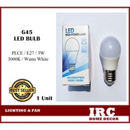 LED BULB G45 3W WARM WHITE