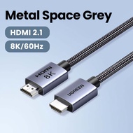 Ugreen สาย HDMI 2.1 8K60Hz 4K240Hz รองรับ HDR 3D สายถักไนลอนเข้ากันได้กับแล็ปท็อป/พีซี/ทีวี/สวิตช์/P